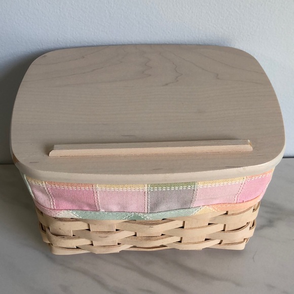 Longaberger Accents Longaberger Recipe Basket Whitewashed With Lid